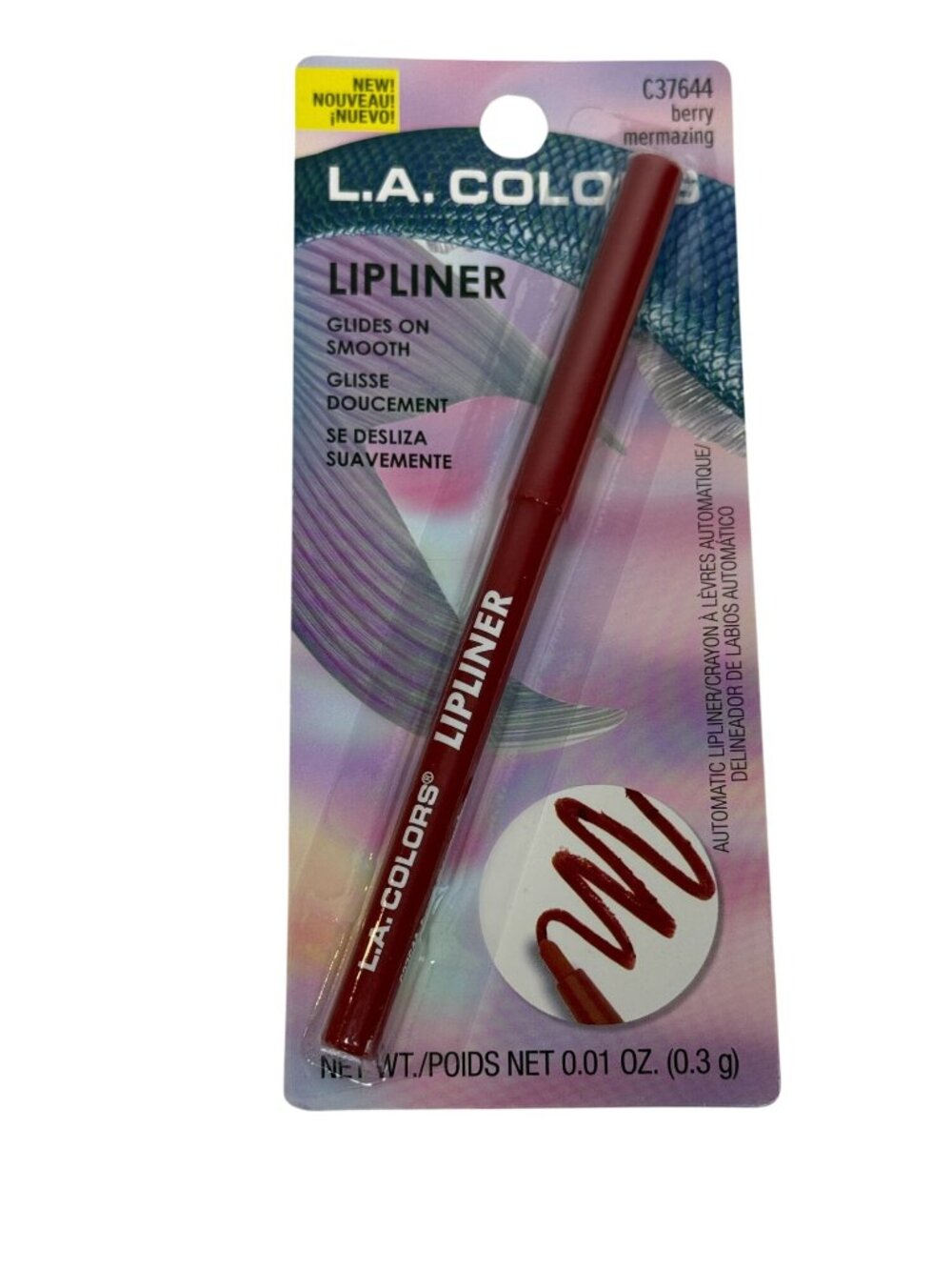 L.A Colors Lip Liner Berry Mermazing Hydrating Smooth Glide Lip Pencil New